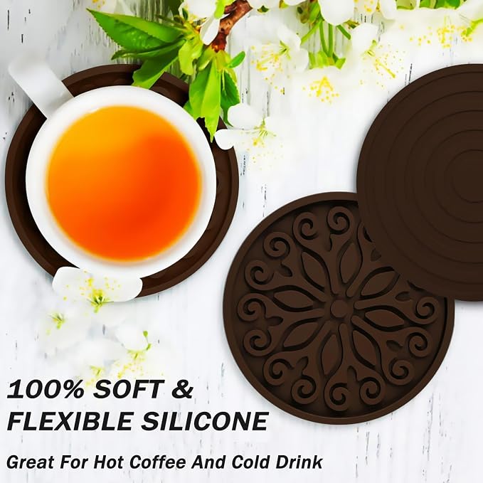 Silicone Coasters for Drinks, Resistant Reusable Drink Coasters-Great Gift for - Image 2