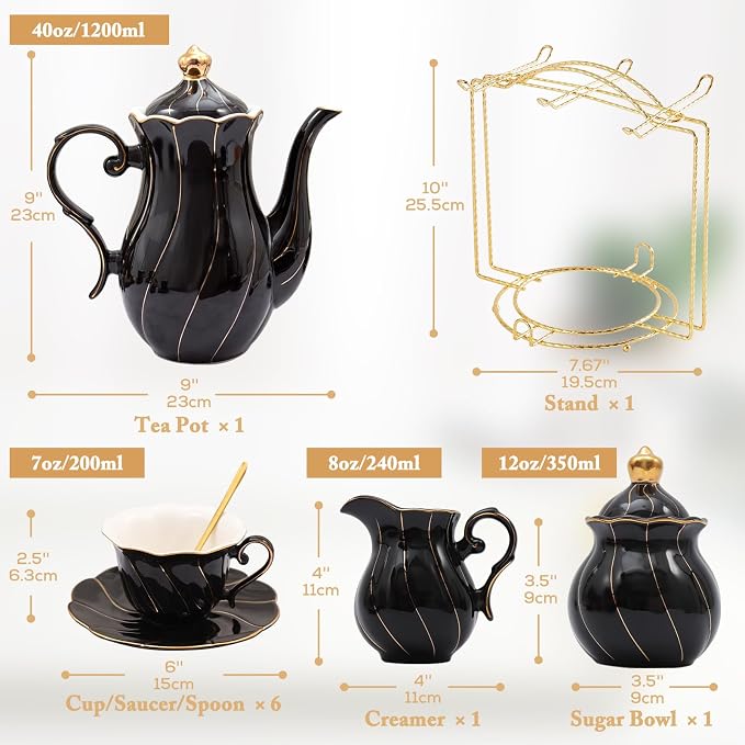 DUJUST 22 pcs Porcelain Tea Set - Image 5