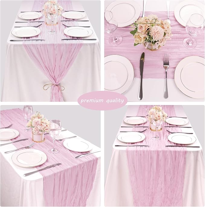 12 Pack 10Ft Cheesecloth Table Runner 35x120 Inch Boho Gauze Table Runner - Image 5