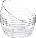Hioasis 8 Pack Plastic Serving Bowls 128oz Clear Plastic Bowls Heavy Duty Disposable Serving Bowls for Party Snack & Salad & Candy & Bar Buffet