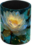 Leather Pen Holder for Desk, Water Lilies Pencil Cup Pen Organizer Makeup Brush by Unknown