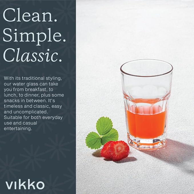 Vikko Drinking Glasses, 11.5 Ounce Glass Cups, Durable Glasses Drinking Set of 6 - Image 5
