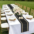 FAVE 4 Pack Woven Vinyl Table Runners, 120x12 Inch Black by FAVE