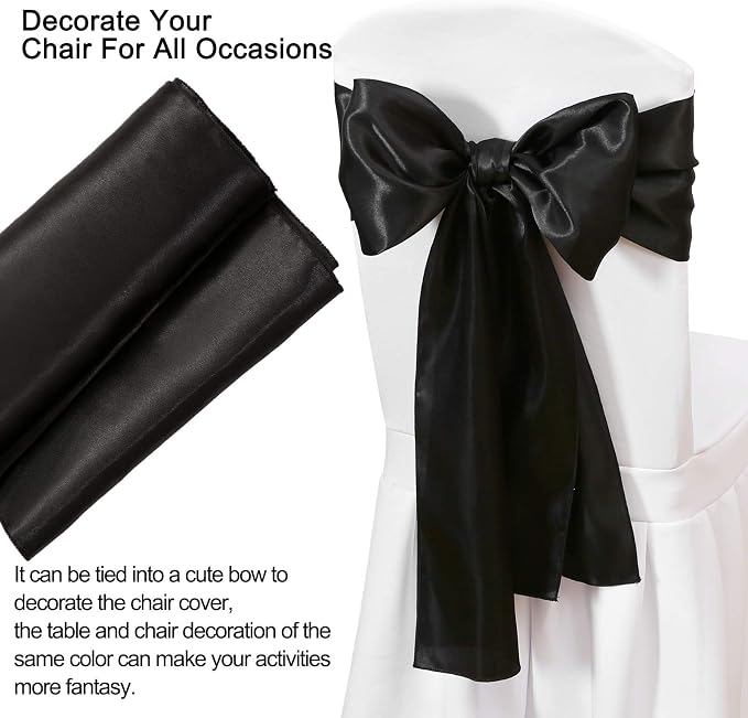 Black Table Runners 20 Pack 12x108 inch Silk Satin Smooth Fabric | Satin Table - Image 2