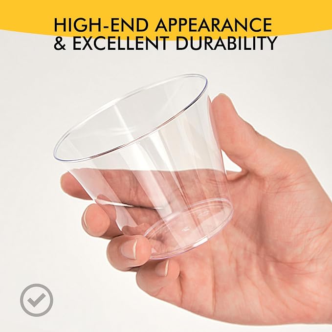 RACETOP 200 Pack 9 oz Clear Plastic Cups - Image 3