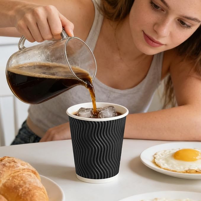 BYSNOW 100 Pack 8 oz Coffee Cups - Image 7
