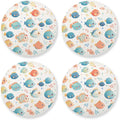 Puffer Hawaiian Fish and Seaweed Set of 4 Absorbent Drink Coaster Heat by KLL