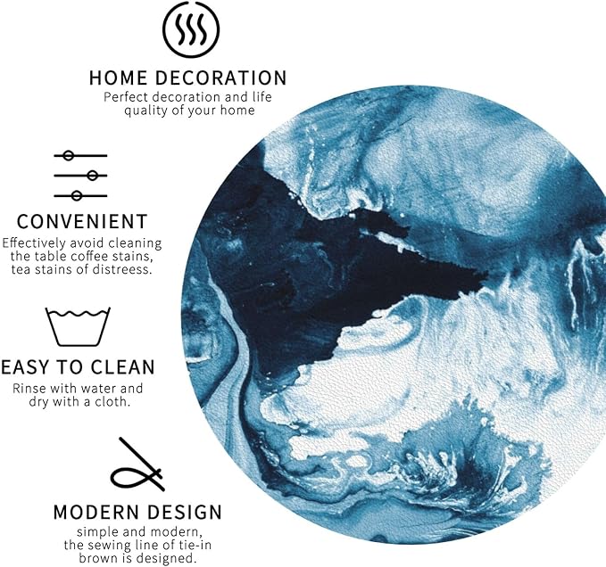 Blue Ocean Marble Coasters Set of 6 Coasters - Image 4