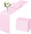 Horbaunal 6 Pack Satin Runners 12 x 72 Inch, Light Pink | Bright Silky Smooth by Horbaunal