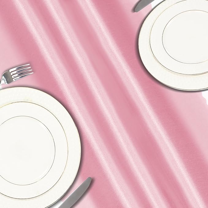 VACVELT Blush Pink Satin Table Runners, 12x72 Inch, 6 Pack, Scalloped Edge | - Image 5