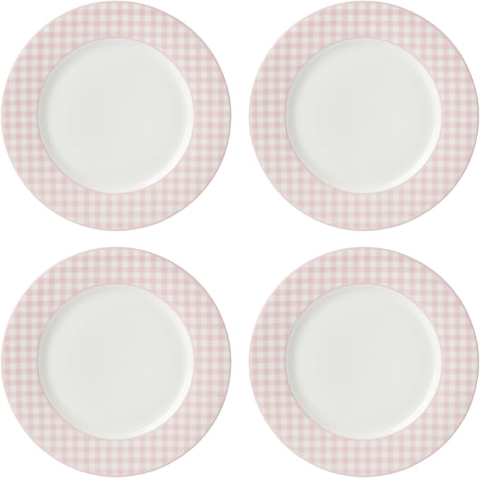 Lenox Gingham Pink Porcelain Valentine's Day Dinner Plate Set by Lenox