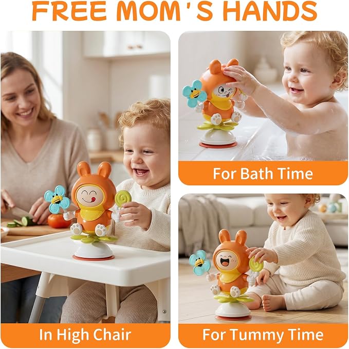 Suction Spinner Toy, High Chair Sensory Toy - Image 3