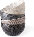 Signature Housewares Pad Print Set of 4 Assorted Bowls 6", PP Gray by SignatureHousewares