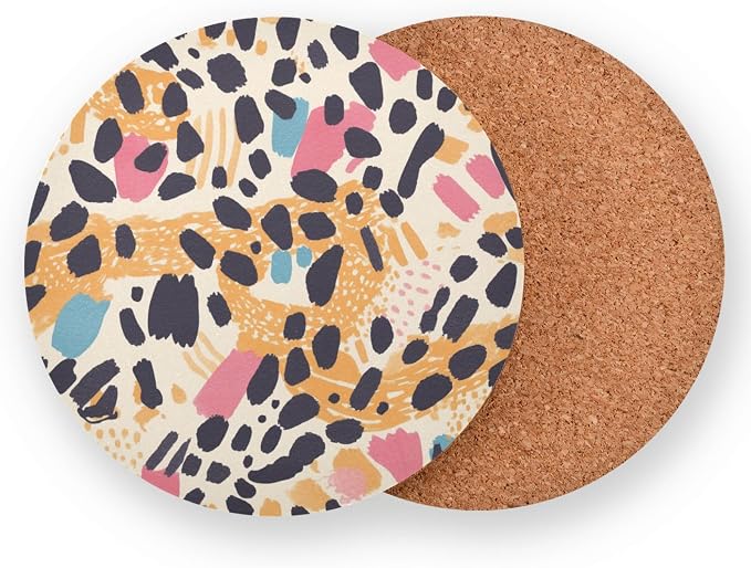 Abstract Leopard Cheetah Skin Shapes Coasters - Image 2