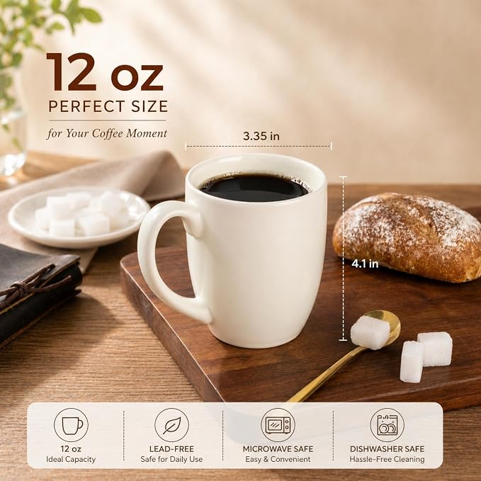 AmorArc 12oz Coffee Mugs Set of 6, Ceramic Coffee Mugs - Image 2