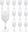 12Pack Plastic Wine Glasses, 7oz Vintage Goblets by LEYIQU