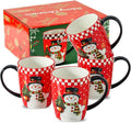 HASENSE Christmas Coffee Mugs Set of 4, 15 oz Ceramic Holiday Cups by Hasense