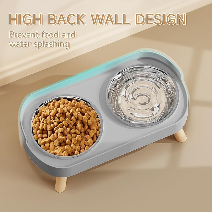 Elevated Cat Bowl, Raised Cat Food and Water Bowl Set - Image 2