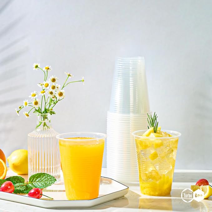 Turbo Bee 16 oz Clear Plastic Cups, Soda & Iced Drinks, Bulk Cups - Image 4