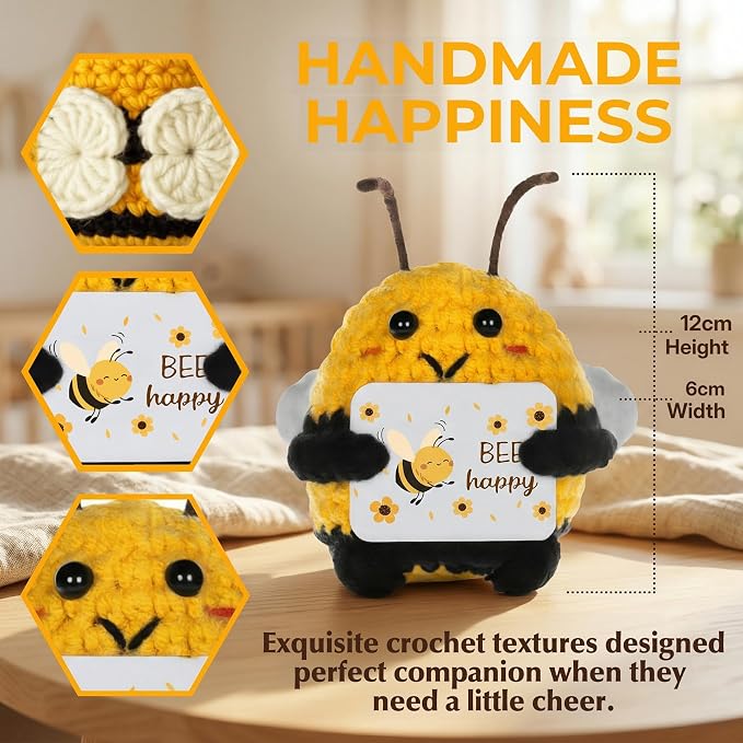 MUJUZE Bee Happy Glass Cup Gift Set, Bee Glass Cup - Image 2