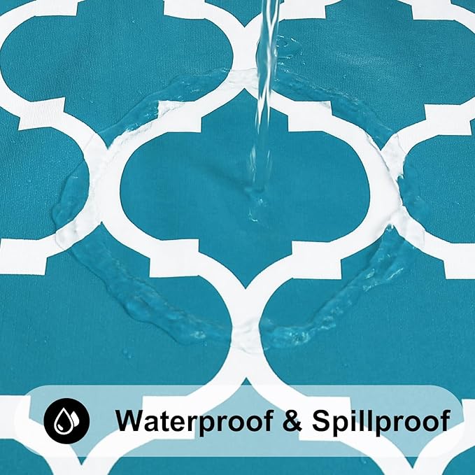 Smiry Square Tablecloth, Waterproof Vinyl Tablecloths with Flannel Backing for Square Tables, Wipeable Spillproof Plastic Tablecloth for Dining, Camping, Indoor and Outdoor (60"x60", Teal)
