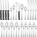 24 Pcs Silverware Set with Steak Knives by MUTNITT