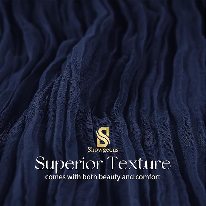 Showgeous 4 Pack Navy Blue Cheesecloth Table Runner, 17 x 108 Inches | Boho - Image 4