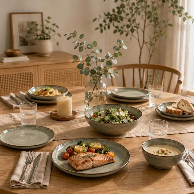 Stoneware Dinnerware Sets Service - Image 4