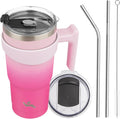 Konokyo 20 oz Tumbler with Handle and Straw, Insulated Travel Mug | Cherry; by Konokyo