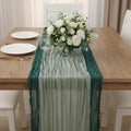 Cheesecloth Table Runner 2 Pack Sage Green and Dark Green, Boho Gauze Table by Avolander