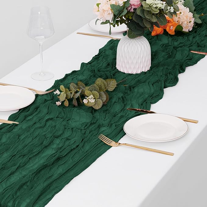 15 Pack Emerald Green Cheesecloth Table Runner 17 x 108 inch Cheese Cloth Table - Image 4