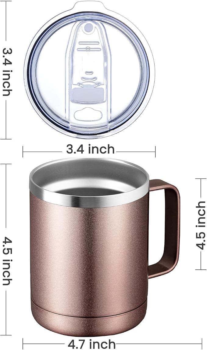 MEWAY 12oz Coffee Mug With Handle 8 Pack Bulk, Stainless Steel Insulated Travel - Image 4
