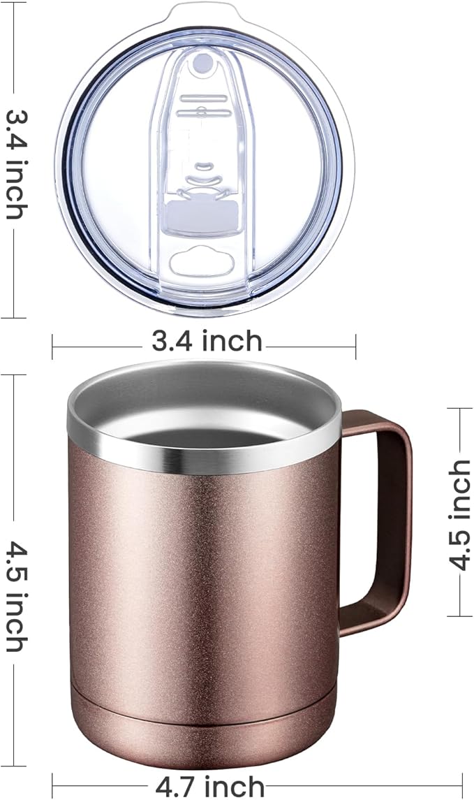 MEWAY 12oz Mix Color Mug With Handle 8 Pack Bulk, Stainless Steel Insulated - Image 4