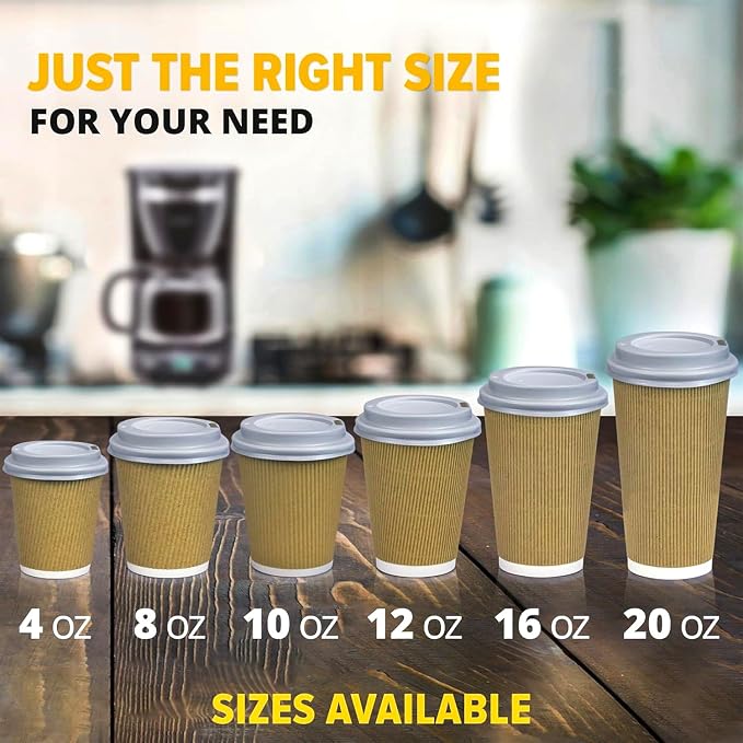 Fit Meal Prep 50 Pack 16 oz Insulated Ripple Triple Wall Paper Coffee Cups - Image 7