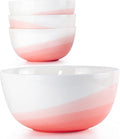 Ombre Cereal Bowls in Jaipur Pink - 34 oz - For Soup, Dessert, Noodle, Salad, Snacks, Serving - Ceramic Porcelain Bowl Set of 4 - Ombre Dinnerware Collection