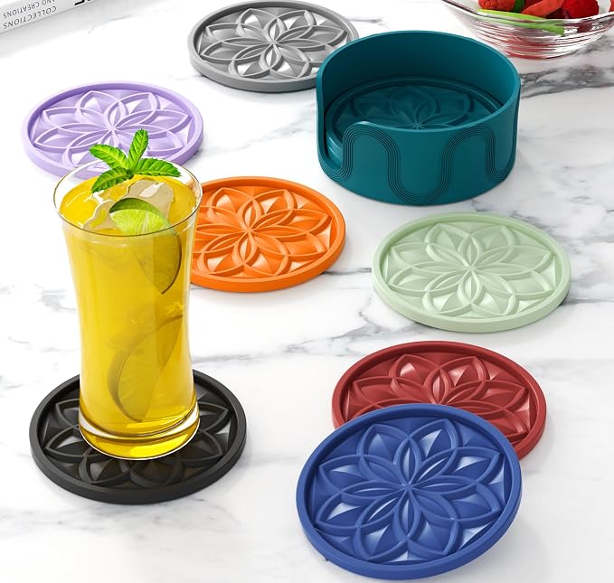HFHOME Silicone Coasters Set for Drinks - Image 7