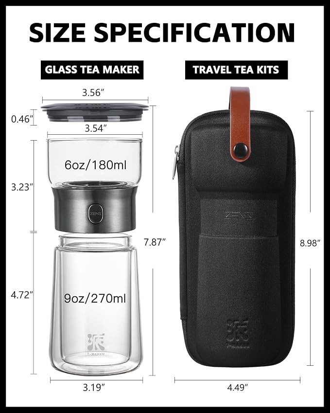 ZENS Modern Tea Infuser Teapot, One Touch Tea Maker - Image 5
