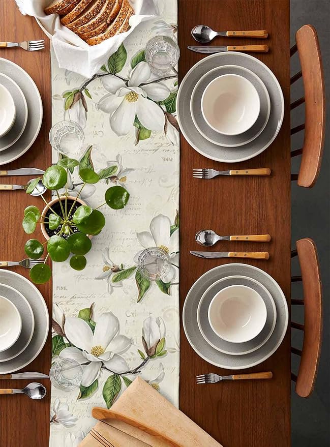 Vintage Floral Spring Table Runners 70 Inches Long, Rustic Botanical Table - Image 5