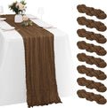 8 Pack Brown Cheesecloth Table Runners 20x120 Inch Gauze Table Runner Cheese by Yorcari
