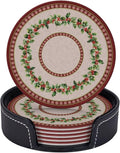 Vintage Christmas Holly Floral Berries Pattern Coasters by KiuLoam