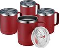 MEWAY 12oz Coffee Mug With Handle 4 Pack Bulk, Stainless Steel Insulated Travel by MEWAY