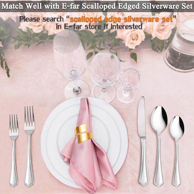 Salad Forks Set of 12, E-far 6.7 Inch Stainless Steel Dessert Forks - Image 6
