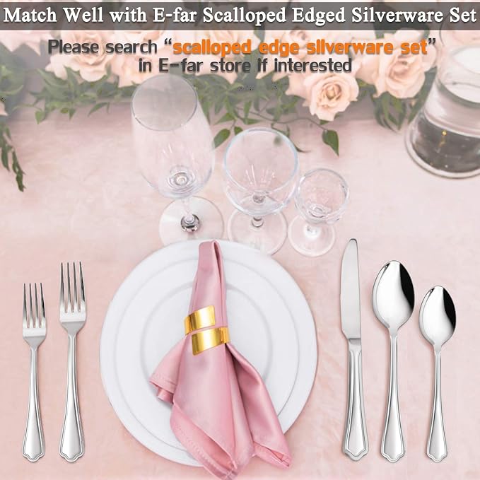 Dinner Spoons Set of 6, E-far 7.9 Inch Stainless Steel Soup Spoons Tablespoons - Image 7