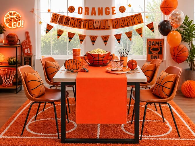 YATOJUZI Orange Table Runner Seasonal Autumn Kitchen Dining Coffee Table - Image 3