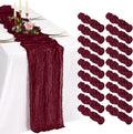 18 Pack Cheesecloth Table Runner 10FT Burgundy Red Table Runner Boho Gauze by Showgeous
