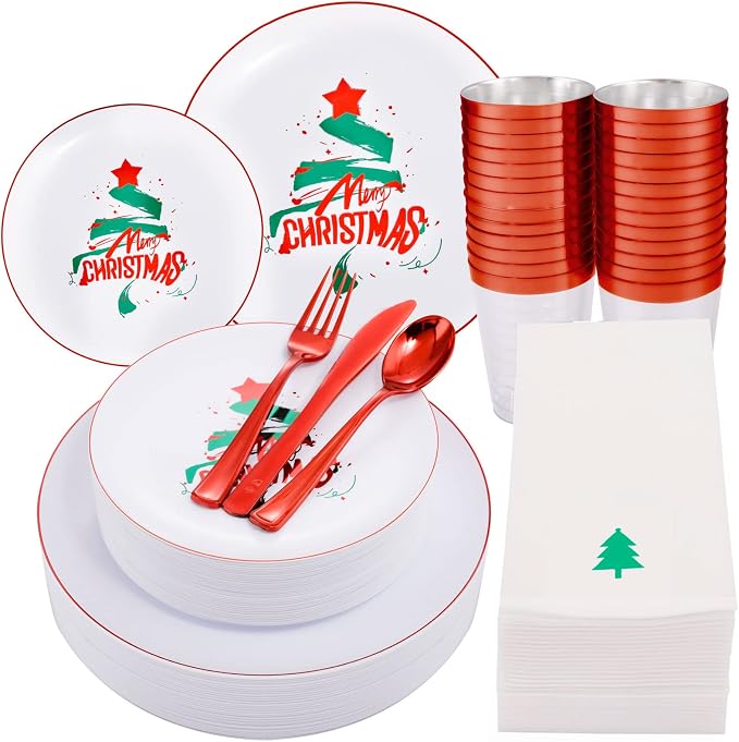 175pcs Christmas Plates Dinnerware by WDF