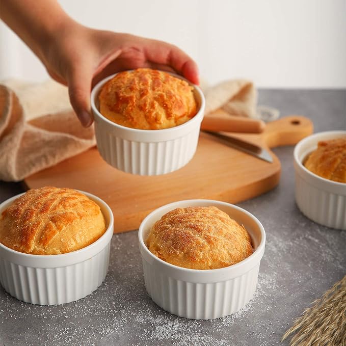 Samsle Porcelain Ramekins 4 oz Oven Safe, Small Souffle Dishes - Image 4
