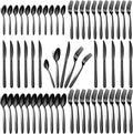 Hunnycook 60-Piece Black Silverware Set by Dedicatedtoenhancingyourdiningexperience