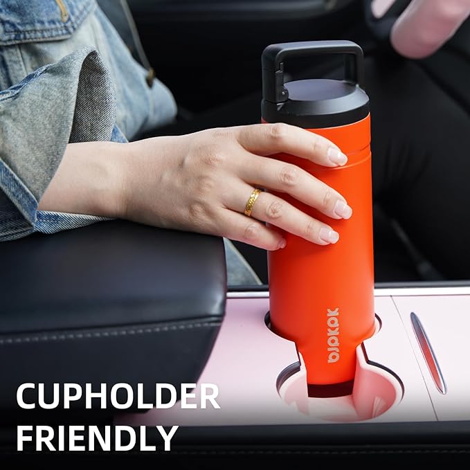 BJPKPK Insulated Water Bottle with 2 Lids,20 oz Double Wall Stainless Steel Vacuum Tumbler Travel Coffee Mug,Wide Mouth Thermal Cup,Barbie Pink