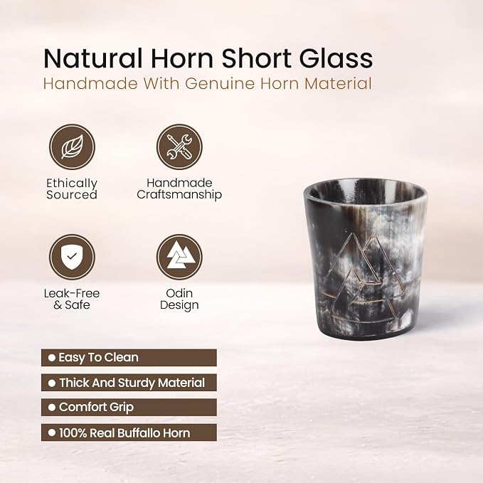 Handicrafts Home Viking Horn Shot Glasses Set of 12, Rustic Viking Drinkware - Image 2
